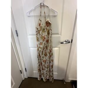 Bacio Yellow-Orange Floral Maxi Dress – Small, Excellent Condition